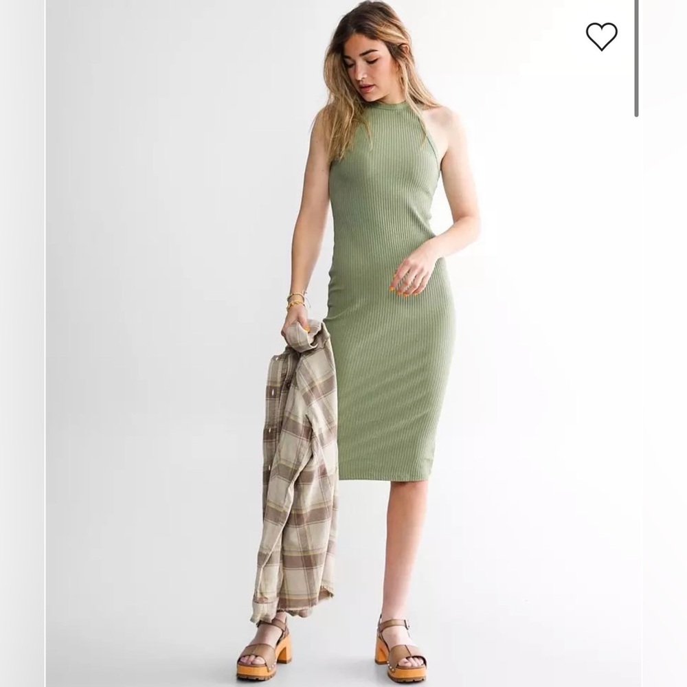 Billabong Olive Green Midi Dress